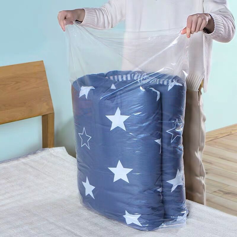 Wholesale flat mouth plastic bag moisture-proof dust-proof transparent bag extra large thick cotton storage bag high pressure film packaging bag