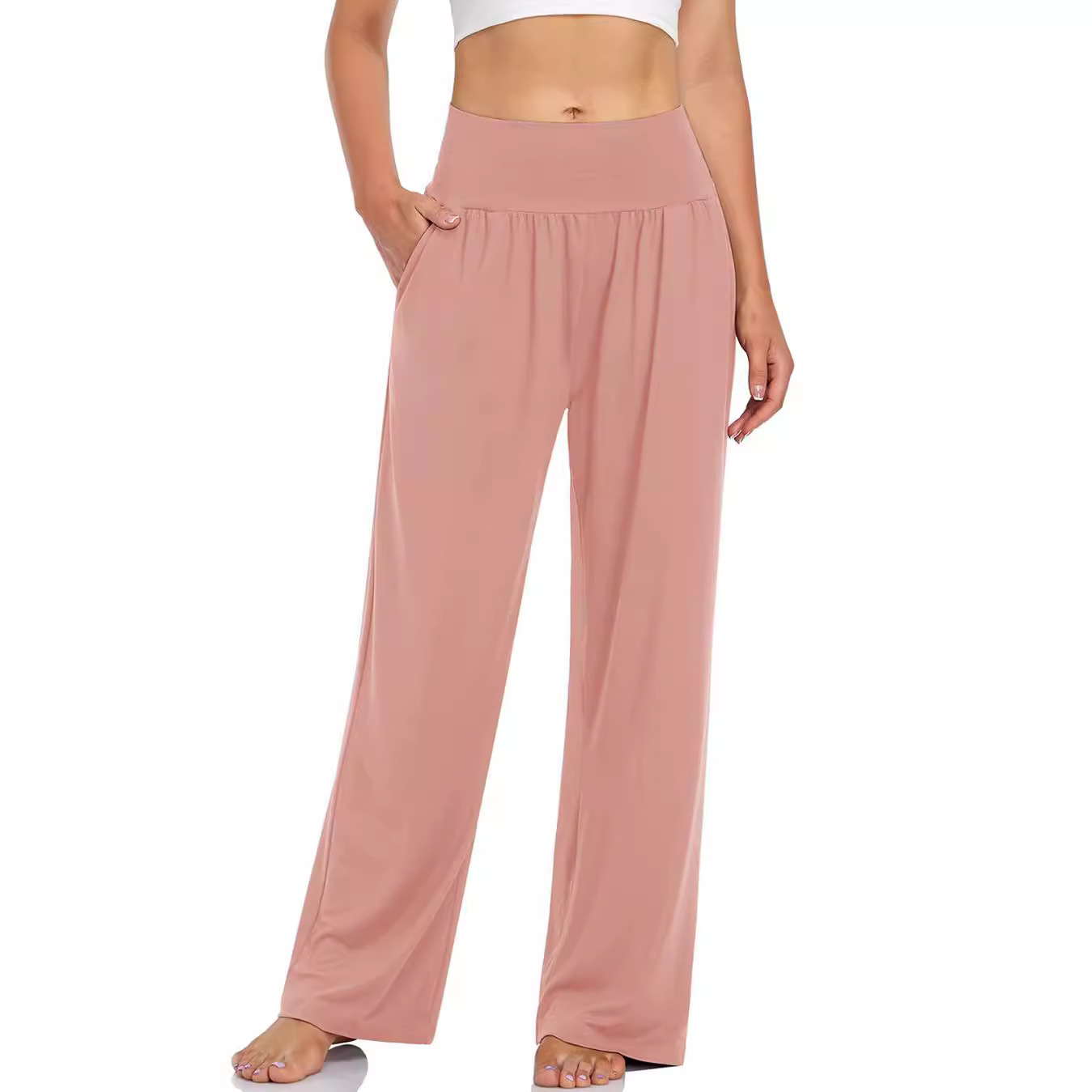 Picture of 2023 Spring/Summer Yoga Running Pants Cool Casual Pants for Women Summer Popular Style Lazy Style, Comfortable Wide-Leg Pants