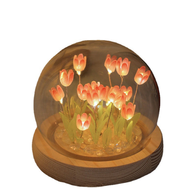 Picture of Tulip Night Light Handmade DIY Material Kit Creative Desktop Atmosphere Lamp Ornament Gift for Girls Mid-Autumn Festival Gift