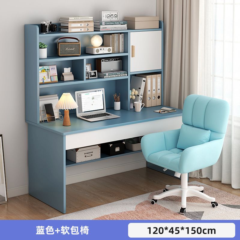 Picture of Student home study desk, children's desk, bookshelf combination table and chair set, simple bedroom, children's writing desk