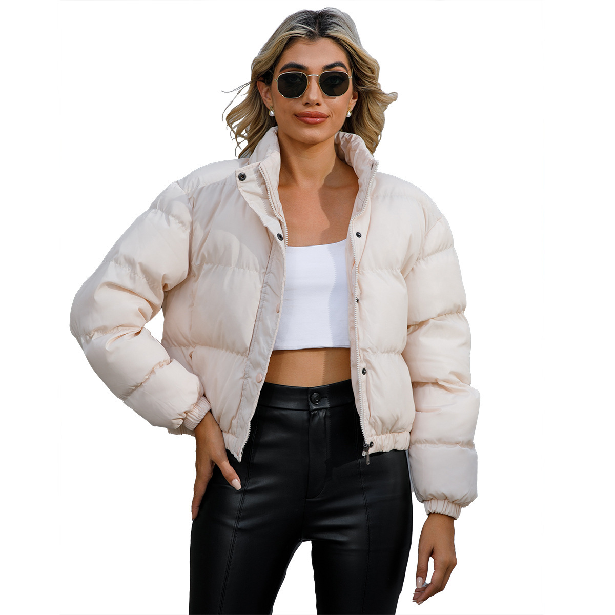 Picture of Cotton-padded clothes Russian cotton-padded jacket Women's Elegant Short Street Photography Autumn and Winter High Collar