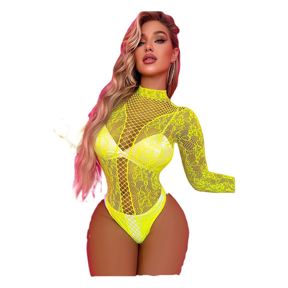 Cross-border Amazon Hot Passionate Sexy Backless Bikini Jacquard Mesh Jacquard Jompon Lingerie