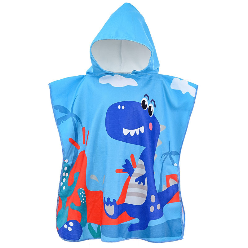 Picture of Children's Cape Bath Towel Microfiber Warp Knitted Cute Cartoon Printed Towel Can Be Worn in the Shower Hooded Absorbent Bathrobe