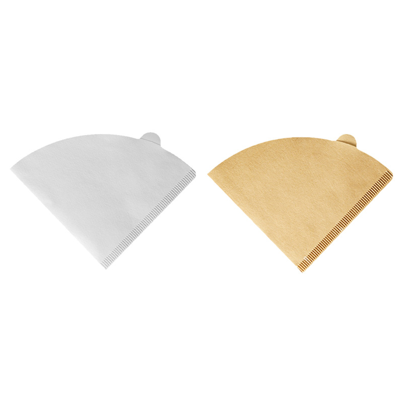 Picture of Japanese Virgin Pulp Coffee Filter Paper Fan-Shaped Cone Drip Coffee Pot V601-4 Person Unbleached