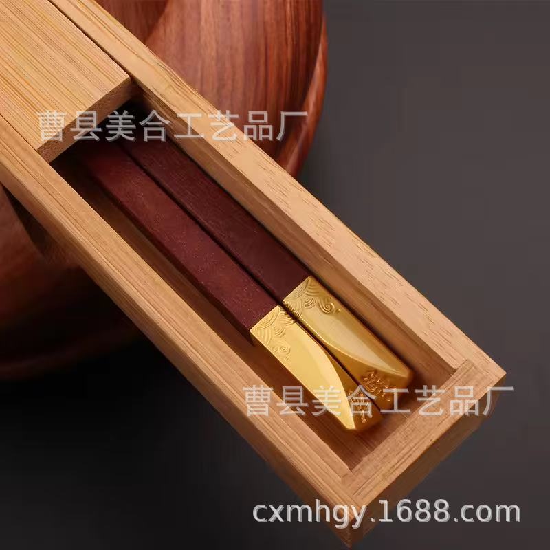 Picture of Bamboo Chopstick Storage Box with Lid Rectangular Single and Double Chopstick Box Multi-Purpose Wooden Brush Storage Box Wholesale