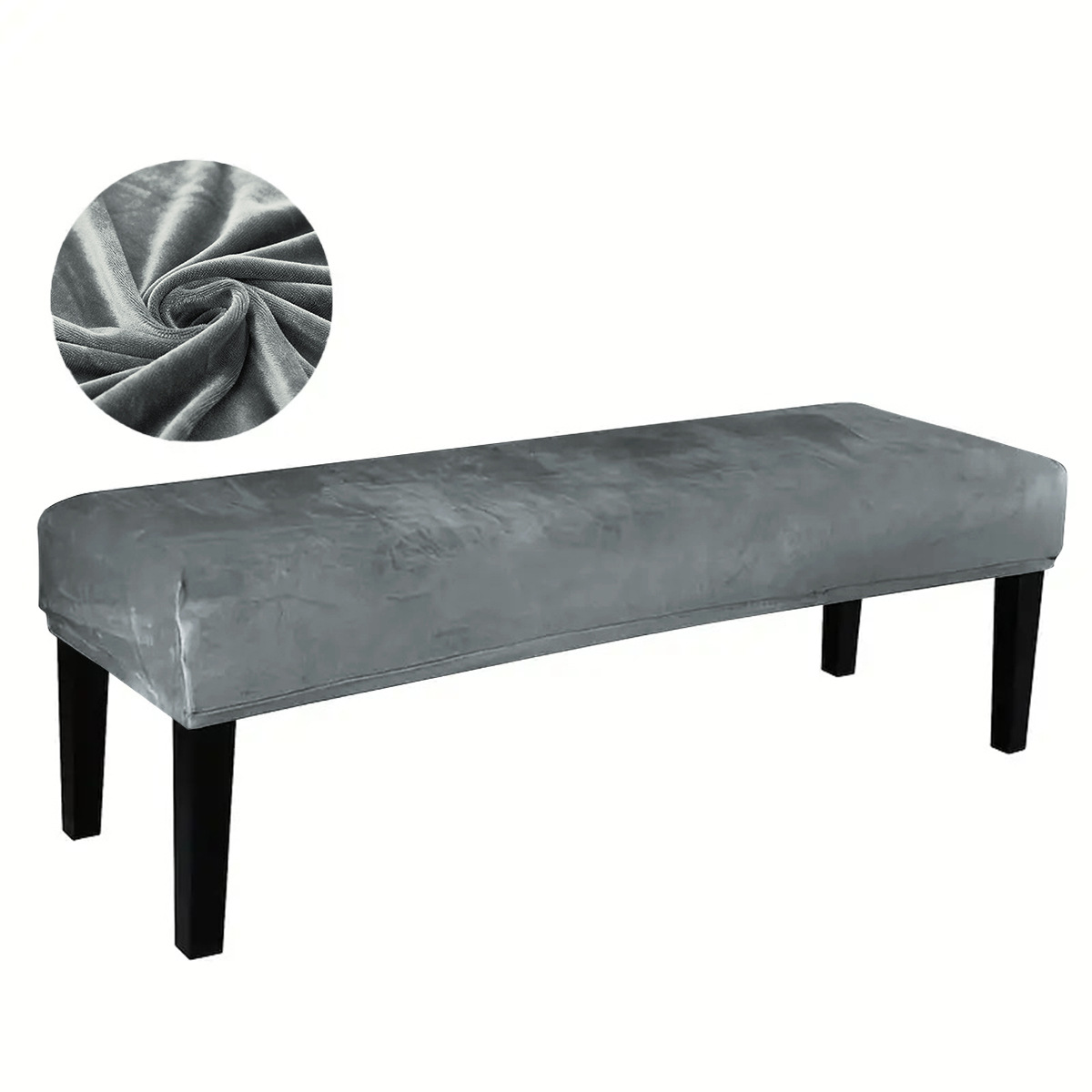 Picture of Cross-border silver fox velvet long stool cover with rope elastic all-inclusive stool cover dust-proof cross-border bench chair cover manufacturers wholesale