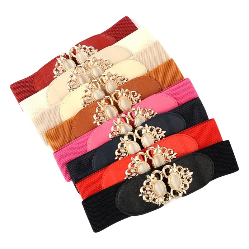 3050 K-Style of Hundred Gem Elastic Women's Girdle Women's Widened Decorative Belt Elastic Skirt Belt Waist Wholesale