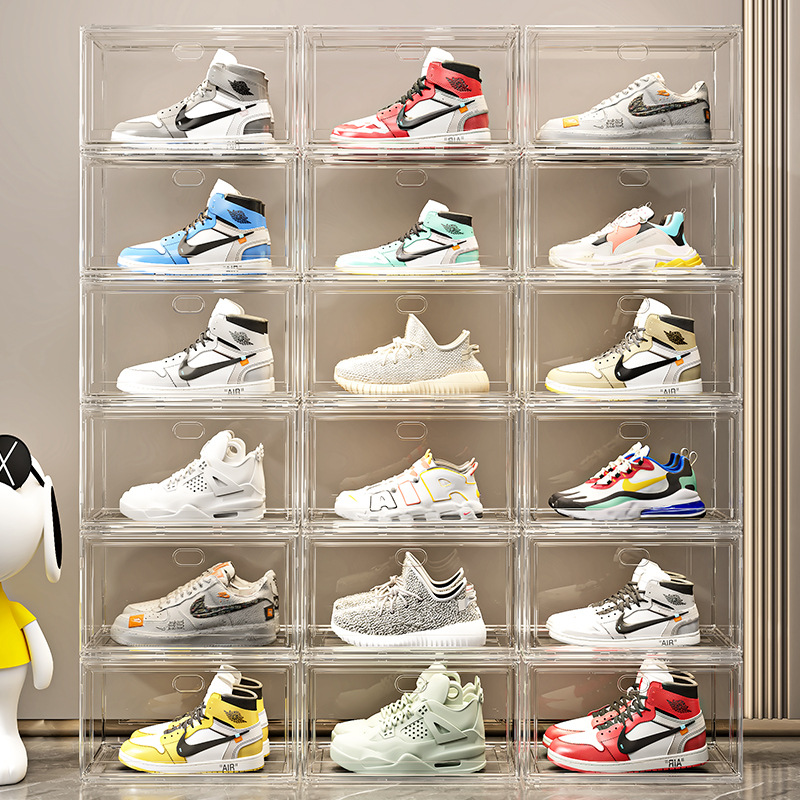 Shoe Box Transparent Foldable Flip-Top Shoe Cabinet Plastic Storage Box Southeast Asia Shoe Storage Stacking Shoe Rack Storage Box