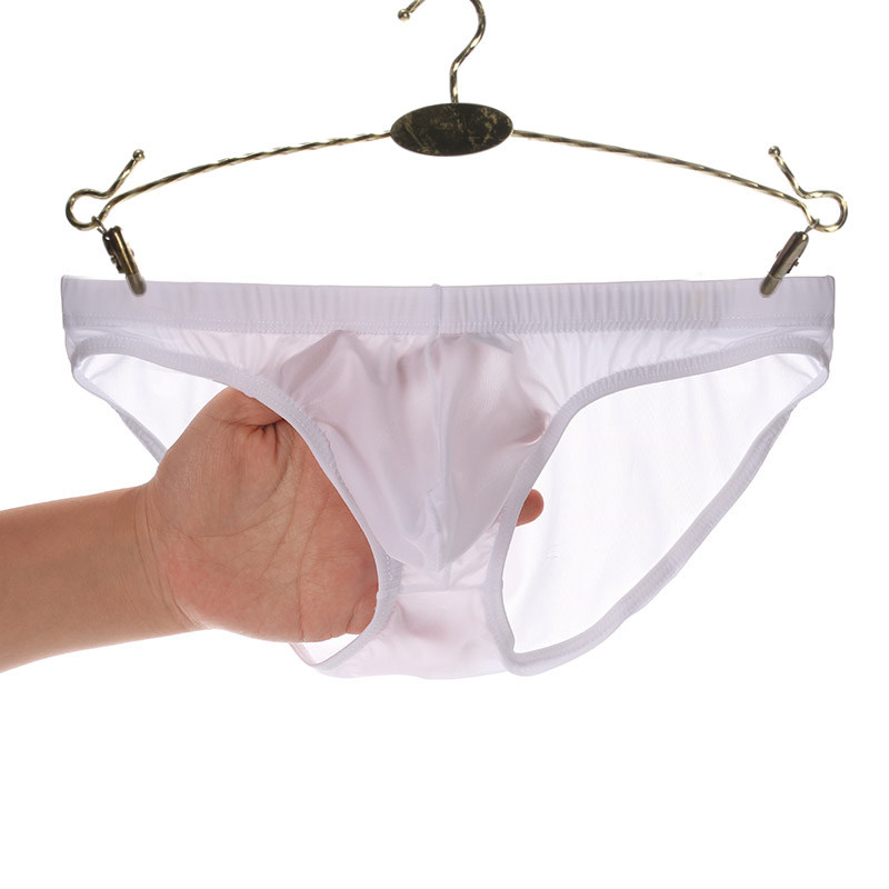 Junyou Men's Ice Silk Transparent Underwear Low Waist Thin Breathable Sexy Briefs Summer Trendy Men's Youth Shorts