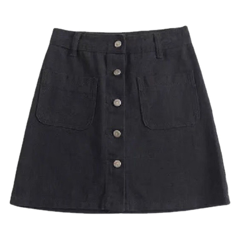 Summer High Waist Denim Skirt Women's 2021 New Korean Style Loose Slimming All-match A- line Hip Skirt Trendy