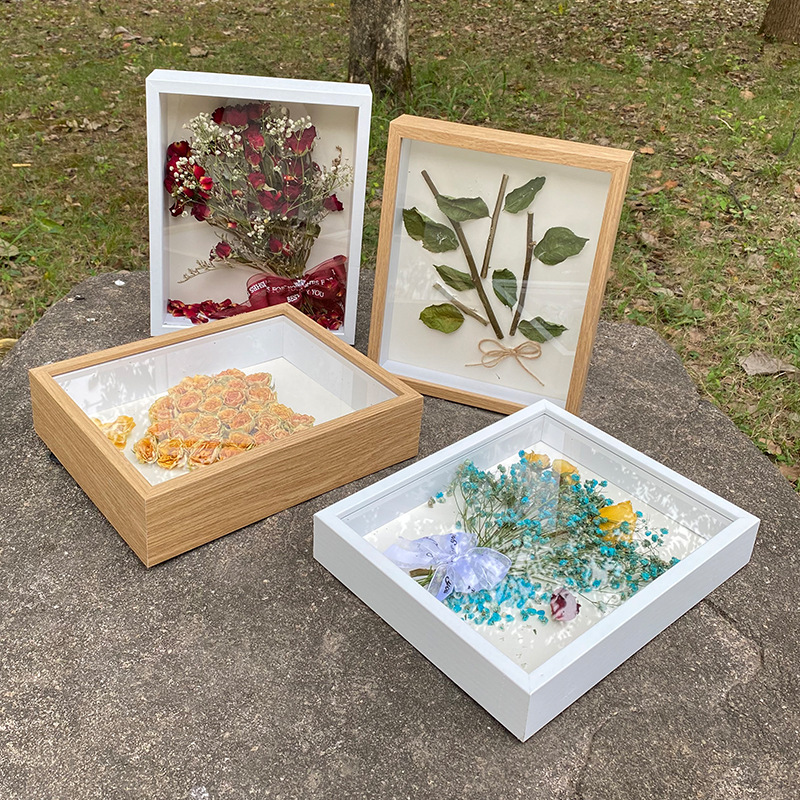 Picture of Stereo Hollow Dried Flower Photo Frame Handmade Clay Picture Frame Table Immortal Flower Butterfly Specimen Frame DIY Frame Wholesale