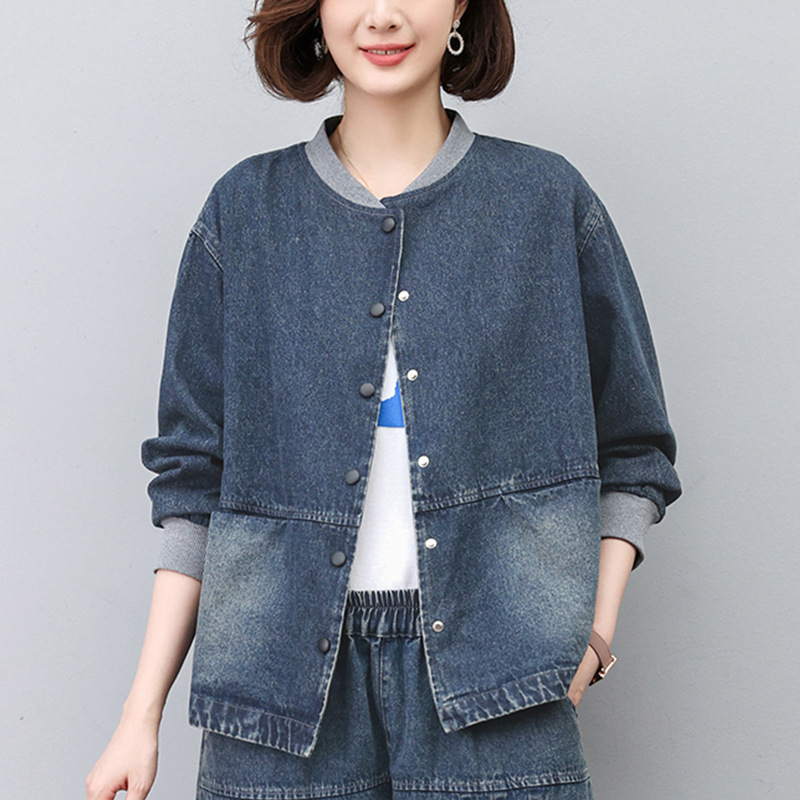 Picture of Mother's Spring and Autumn Fashion Foreign Style Denim Jacket 2024 New Middle-aged and Elderly Women's Casual Sports Denim Jacket