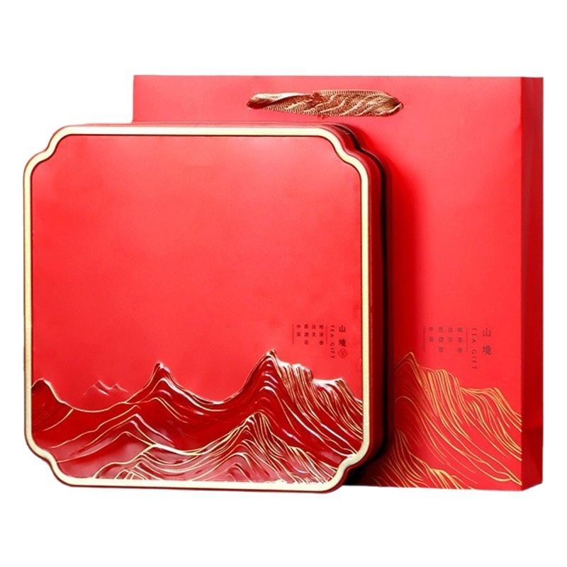 Tea Cake Box empty gift box 200g357g Fuding white tea cake Tea storage box iron box Pu'er tea gift box empty box