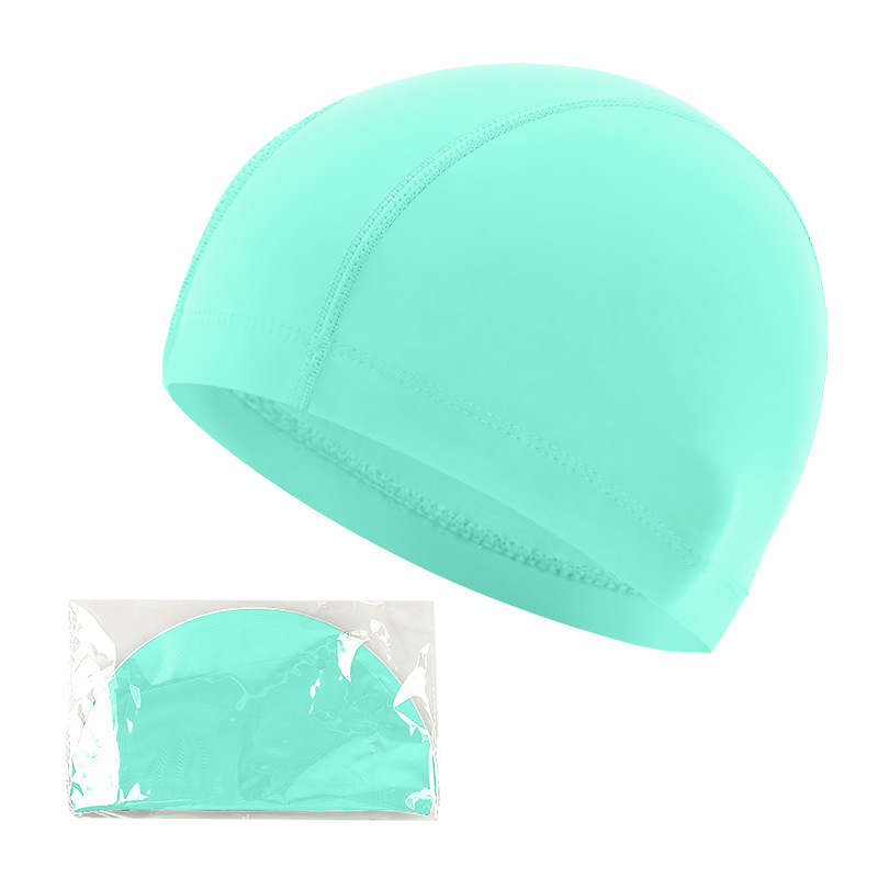 Picture of Swimming cap adult cloth cap swimming cap polyester nylon four needle six thread unisex large swimming belt paper card wholesale