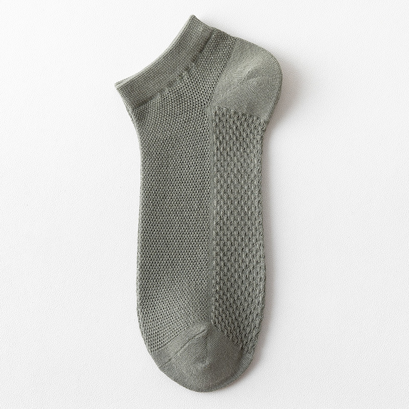 Picture of Socks Men's Summer Thin Pure Color Sweat-Absorbent and Deodorant Socks Pure Cotton Breathable Thin Mesh Business Short Socks for Men