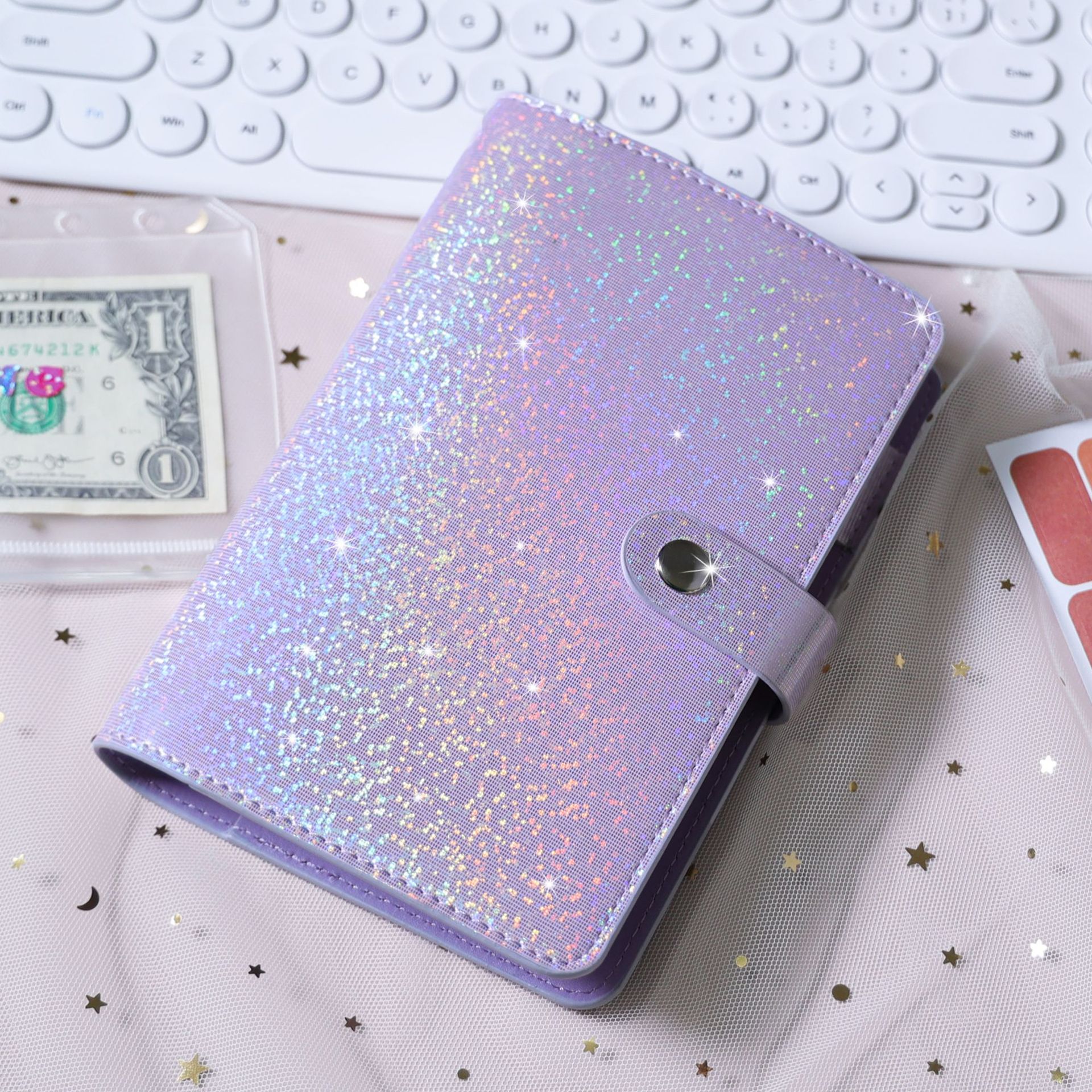 Picture of Cross-Border Morandi A6 Loose-Leaf Accounting Notebook Creative Macaron Cash Budget Financial Planning Hand Ledger