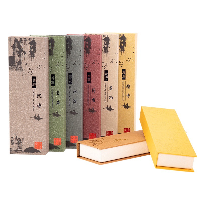 60g line incense flip book gift box carton incense supplies printing and packaging manufacturers direct supply large preferential in stock