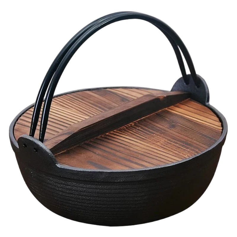 Cast iron stew pot household uncoated Japanese non-stick pot old-fashioned pig iron soup pot thickened Japanese soup pot birthday pot