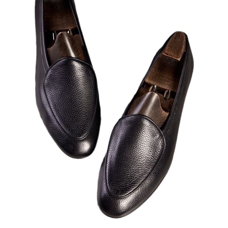 2025 New Men's Loafers British Trendy Easiest for Match Casual Men's Shoes Round Toe Flat Heel Slip-On Loafers