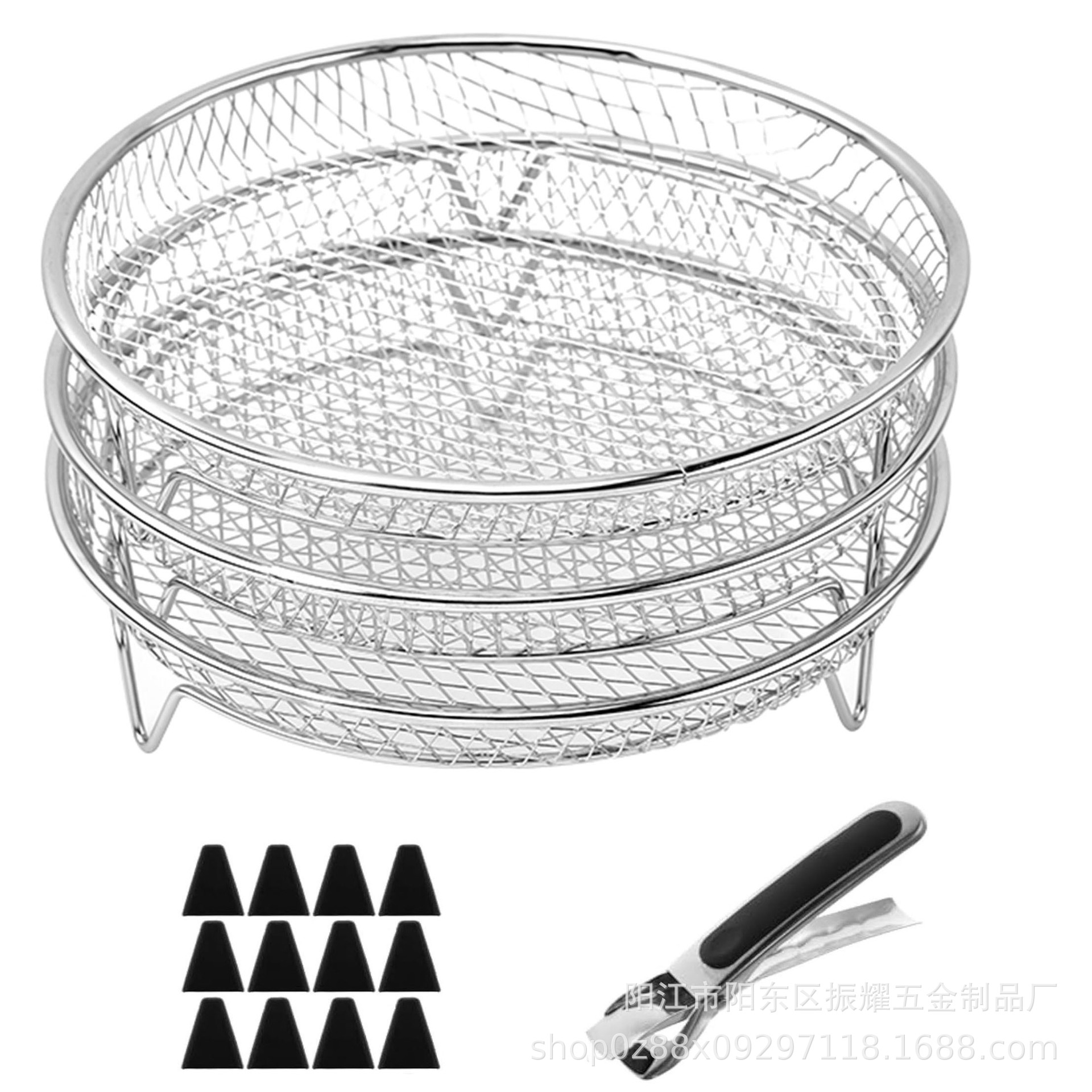 Picture of Multifunctional Air Fryer 304 Stainless Steel Edging Process Accessories Grill Steam Rack Multi-Layer Universal Kitchen Utensils