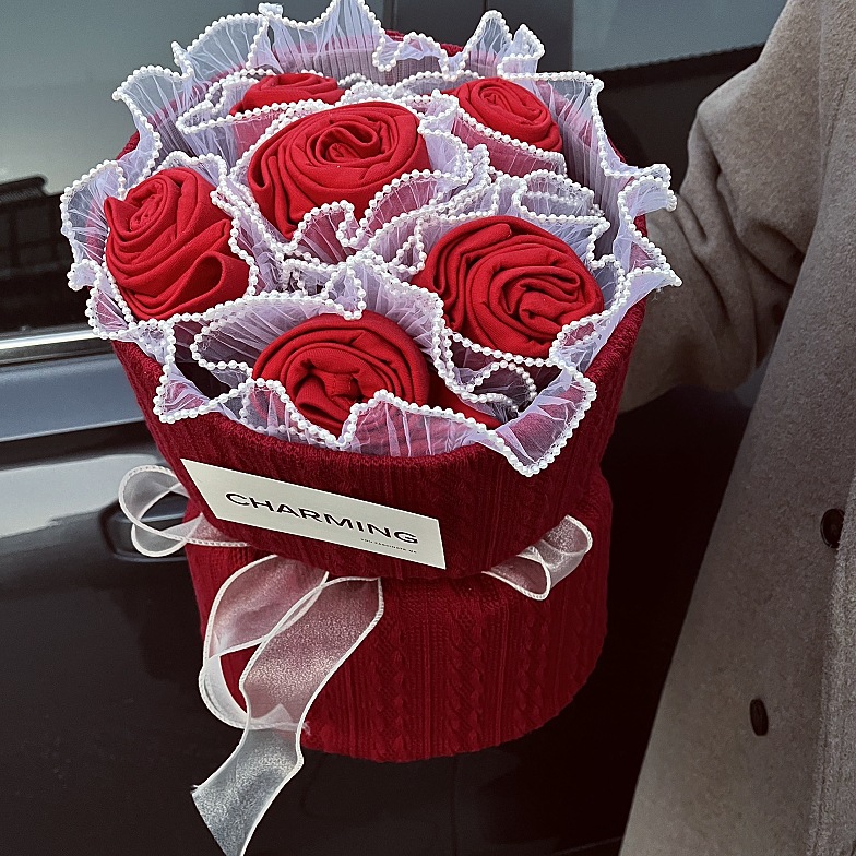 Finished Red Underwear Bouquet, Birthday Gift for Boyfriend and Husband, Valentine's Day, Christmas, Chinese Valentine's Day, Boyfriend Gift Box