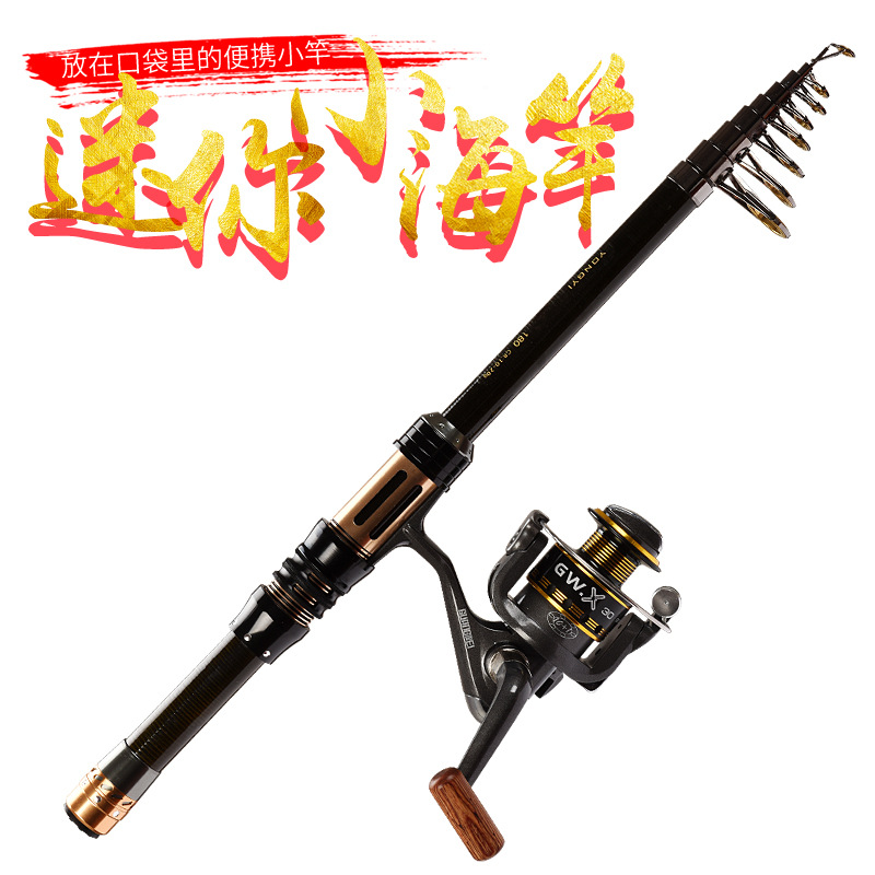 New Ultra Short Section Mini Sea Rod with Light Weisel Fishing Rod Carbon Pen Pocket Small Arata Rod Throwing Rod Set
