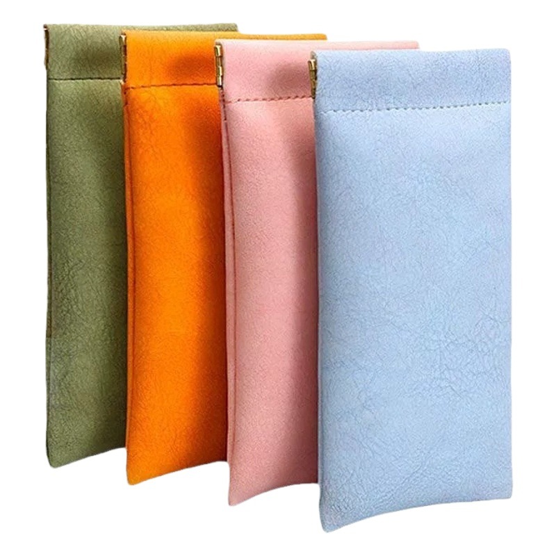 Storage bag data cable shrapnel bag automatic closing glasses bag PU simulation leather bag jewelry headset carry-on bag