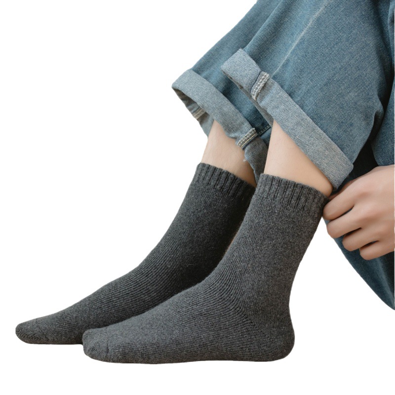 Wool socks thick socks wholesale winter Terry socks thickened mid-tube men's socks women's socks stockings 16% wool content