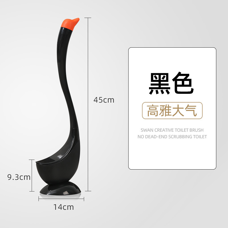 Picture of Creative Swan Toilet Brush Silicone Household No Dead Angle Toilet Brush with Base Bathroom Toilet Cleaning Brush