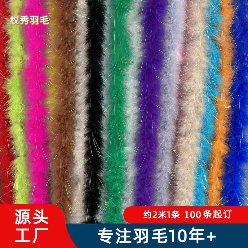 Flat plus color silk Turkey fluff feather strip wool strip crafts jewelry toys Christmas gift clothing decoration