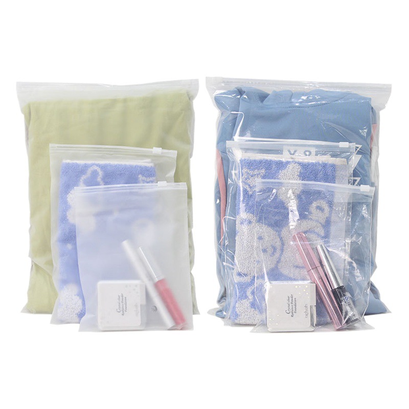 Pe Clothing Zipper Bag Intimates Socks Jewelry Plastic Packaging Bag Clothes Pants Transparent Self-Sealing Storage Bag Wholesale