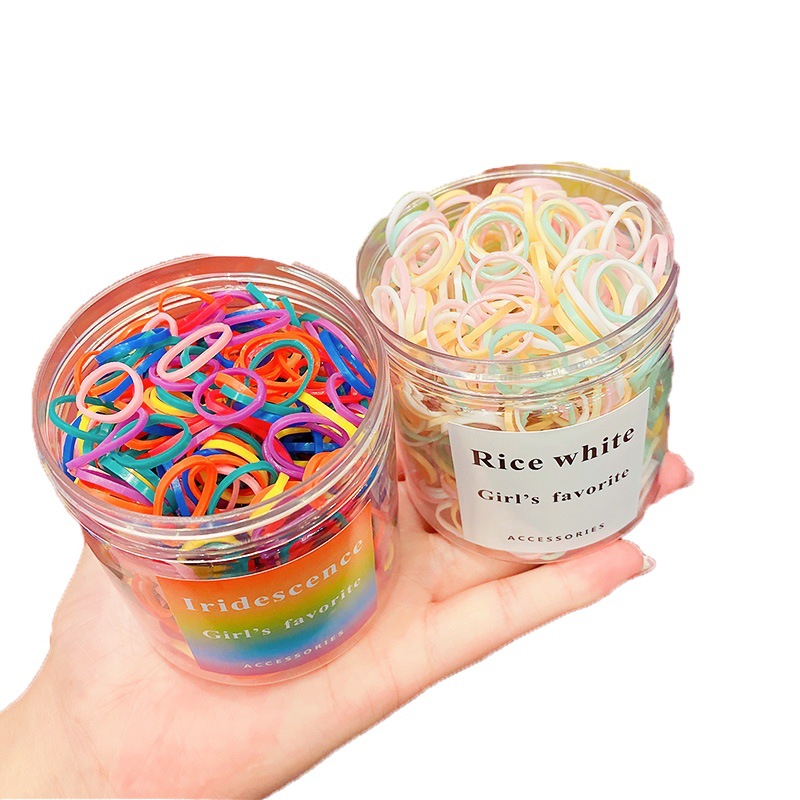 Children's Disposable Color Rubber Band Canned Hair Ring for Girls Baby Hair Hair Accessories with High Elastic Tie