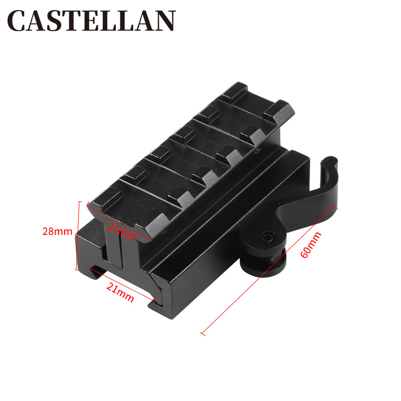 Picture of 20mm bracket aiming bracket five-slot heightened tilt adjustable aluminum alloy aiming bracket conjoined bracket ZG05