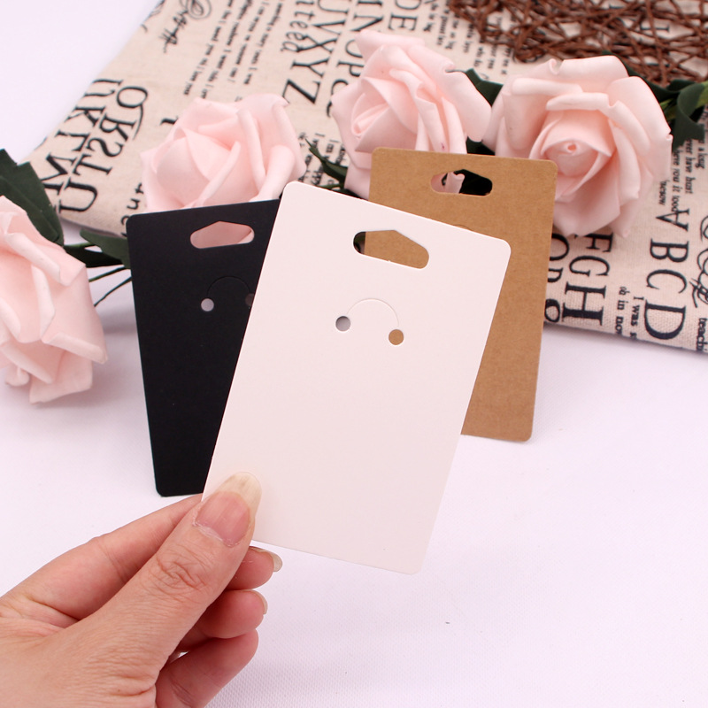 6x 9cm new simple key chain cardboard black and white Brown three color key chain card can be printed logo spot wholesale