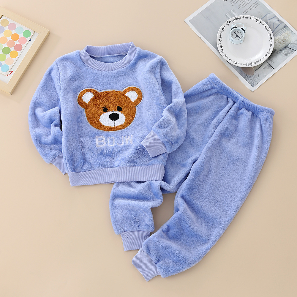 Picture of Baby Winter Pajamas Set 2025 New Baby Kidsren's Clothing Boys and Girls Autumn and Winter Flannel Home Clothes Trendy