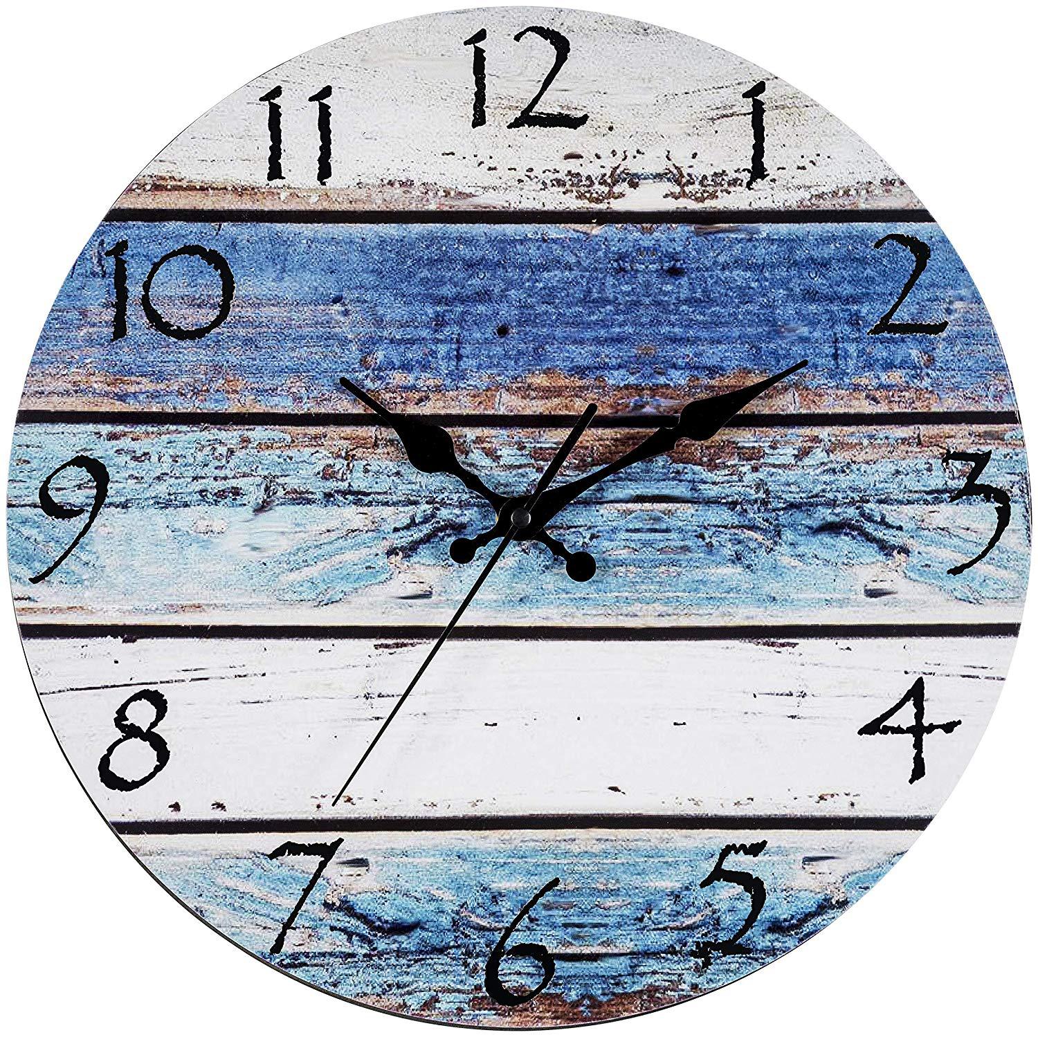 Cross-border supply diameter 30cm European creative wall clock living room clock mute wooden wall clock quartz wall retro