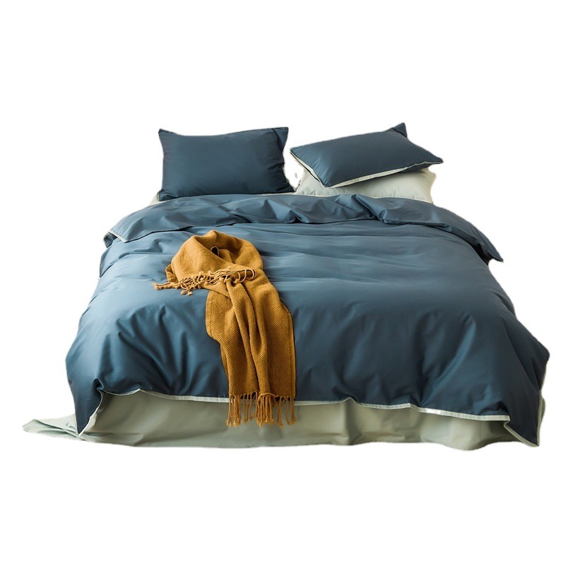 Nordic Light luxury 100 cotton long-staple cotton four-piece cotton simple modern spring and autumn fitted sheet bedding 4