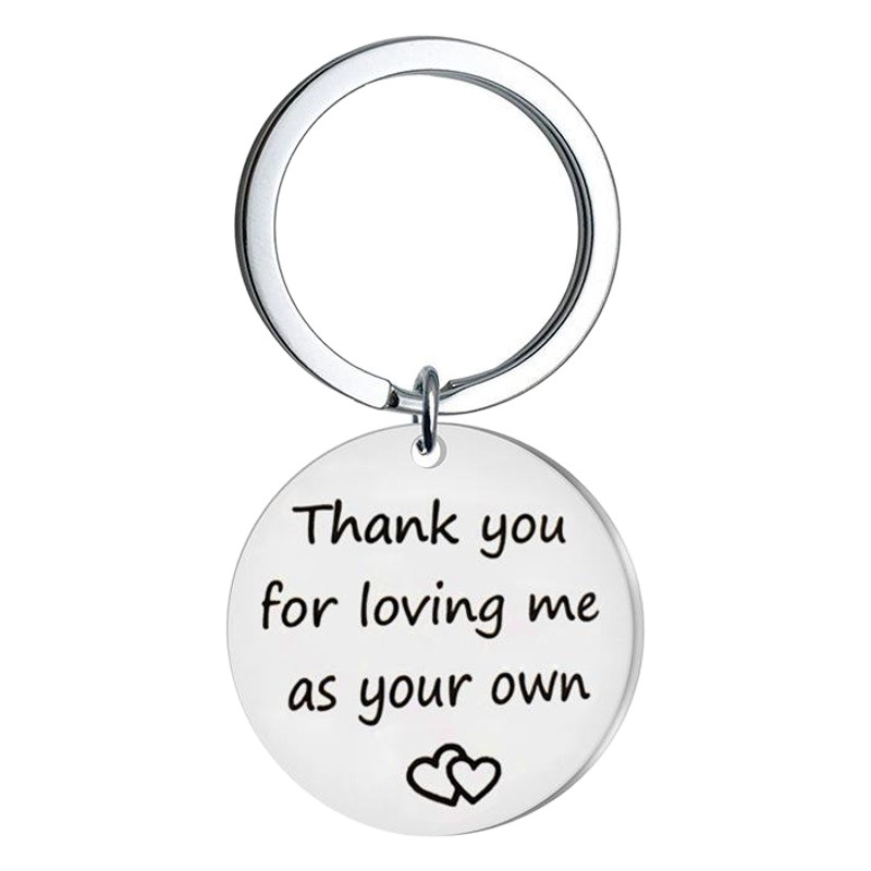 Europe and the United States Thank you for loving me as your own couple family stainless steel key chain