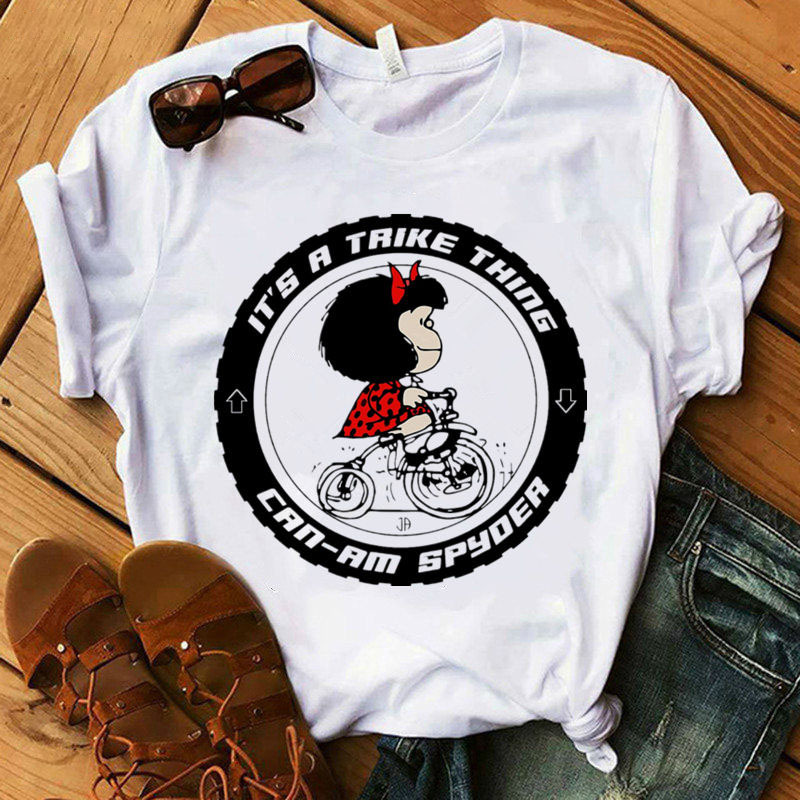 2022 foreign trade cross-border Mafalda street casual round neck white T-shirt ladies short sleeve jacket a generation of hair
