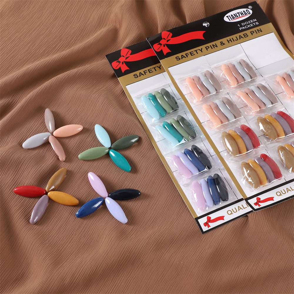 Picture of Cross-Border Plastic Color Safety Pin Hijab Pin Silk Scarf Clip Neck Clip Scarf Buckle Anti-Exposure Pin Drop Shipping