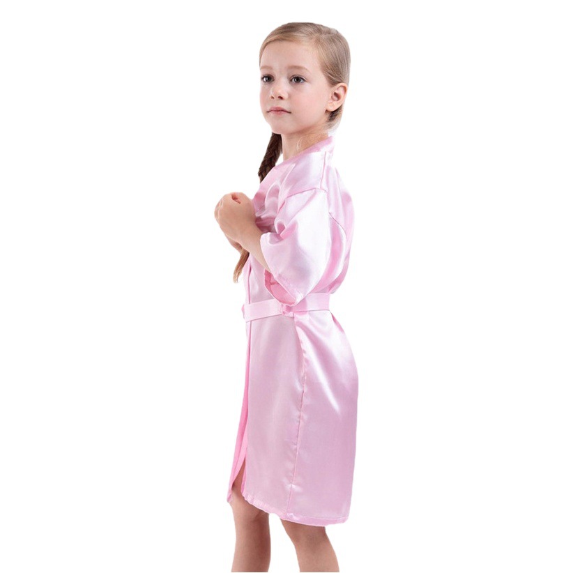 Long Gold-Stamped Floral Girl Wedding Cardigan with Three-Quarter Sleeves for Children