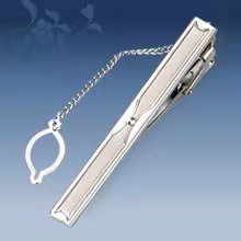 Picture of Metal tie clip men's suit chain 140 simple flower type business atmosphere with drill tie clip