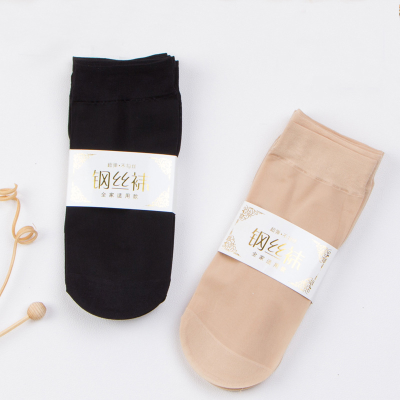 Steel stockings durable non-hook Silk women's short stockings spring and summer new thin breathable sweat-absorbent not easy to break Crystal stockings