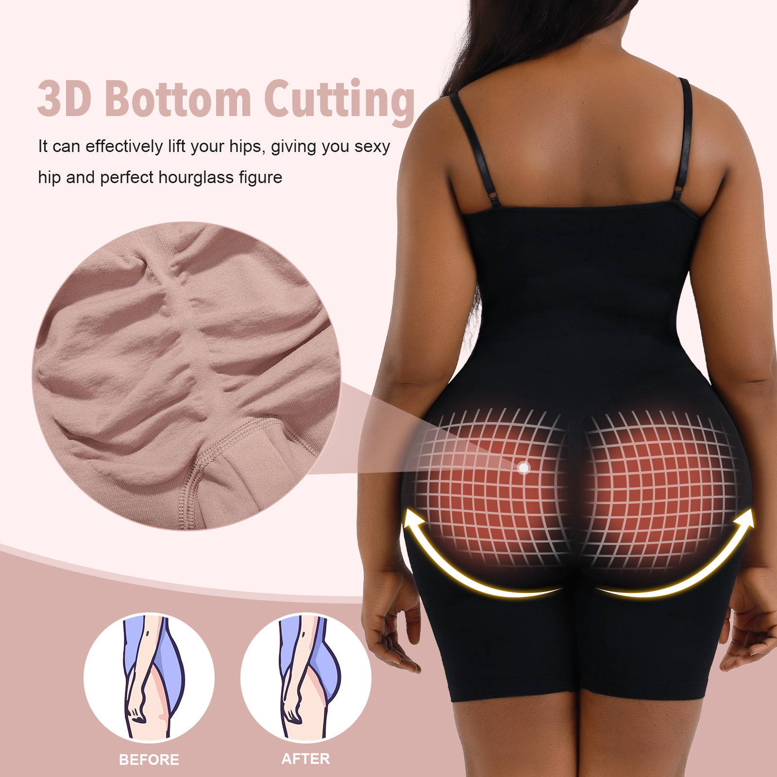 Picture of European and American plus size Postpartum Hip Lifting Seamless Body Shaping Clothes Women's Full Body Sling Abdomen Tinting Body Underwear