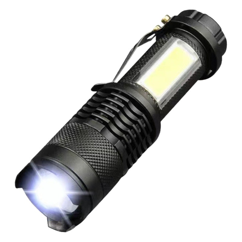 Strong flashlight USB charging zoom long-range super bright household outdoor Special Forces mini COB waterproof small flashlight