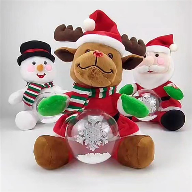 Picture of Electric plush toy Christmas gift elderly snowman elk singing luminous with snowball children gift