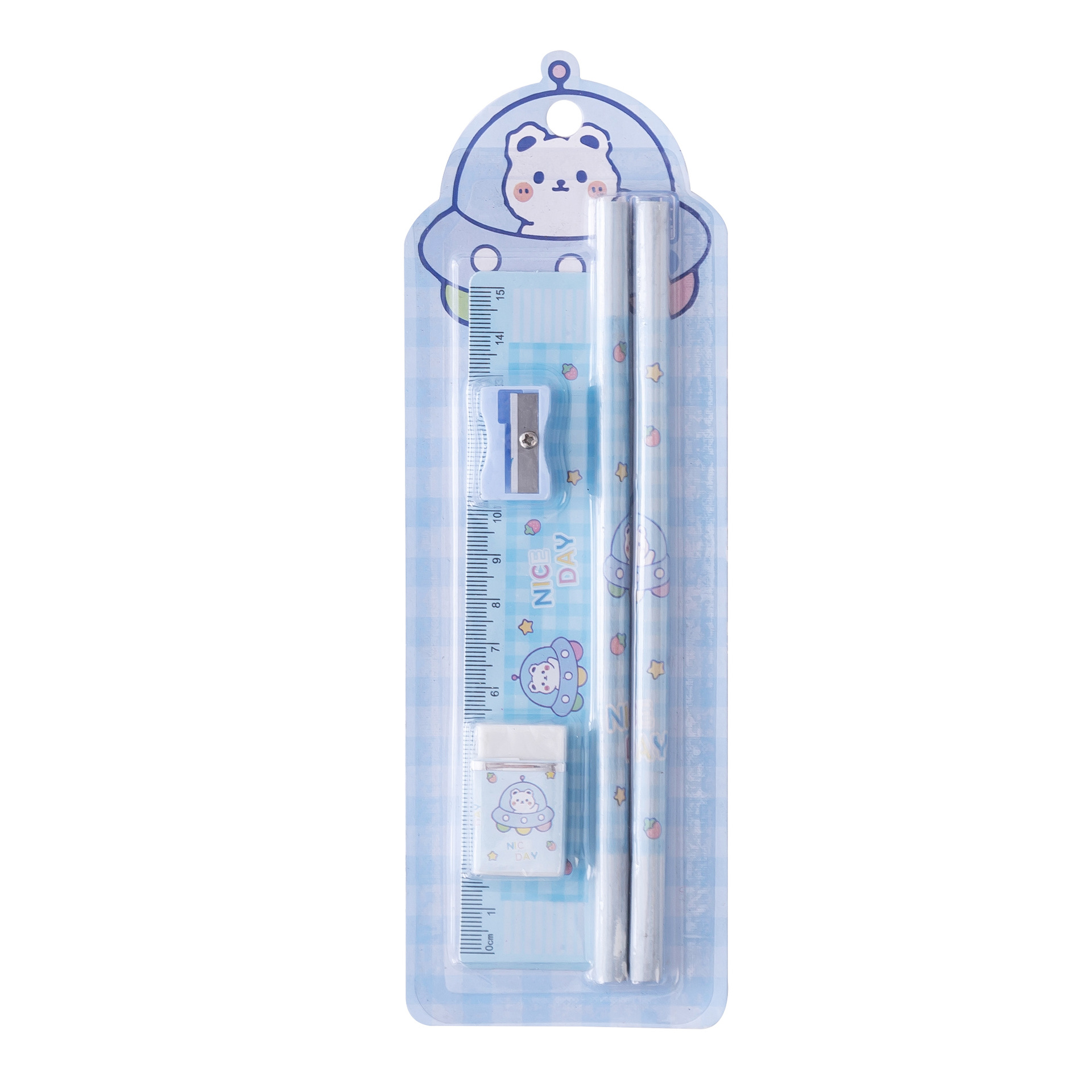 Picture of Children's Day Gift Cartoon Stationery Set Student Pencil Set Original New Five-piece Set Rubber Pencil sharpener