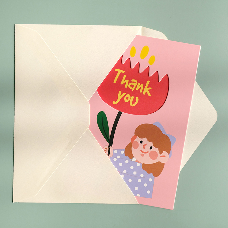Picture of Boys and Girls Flowers Thanksgiving Card Cross Border Card thankyou Thank You Card Mid-Autumn Festival Christmas Card