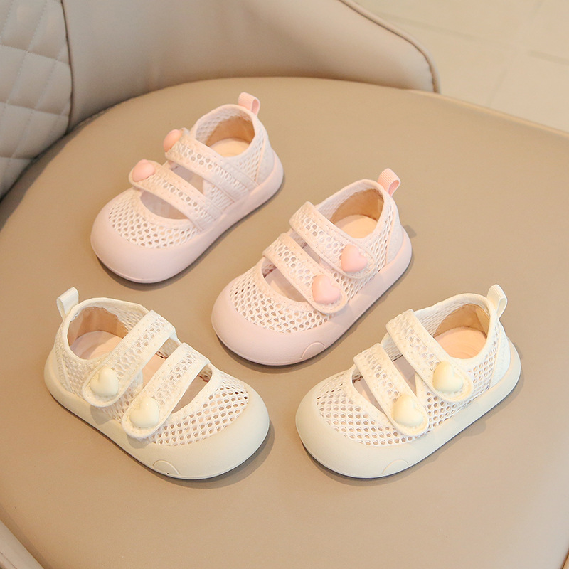 Summer Baby Mesh Beach Shoes Baby Soft Sole Non-Slip Princess Mesh Shoes Girls Breathable Toddler Shoes Sandals