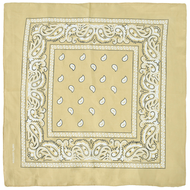 Picture of Factory Wholesale European and American Cashew Flower Square Scarf Outdoor Sports Cycling Hip-Hop Spot Pure Cotton Insect Printed Headscarf